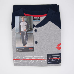 Pigiama uomo Lotto LP4061 lungo cotone grigio melange