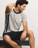 Pigiama uomo estivo Lotto lp5025 sportivo corto in cotone grigio