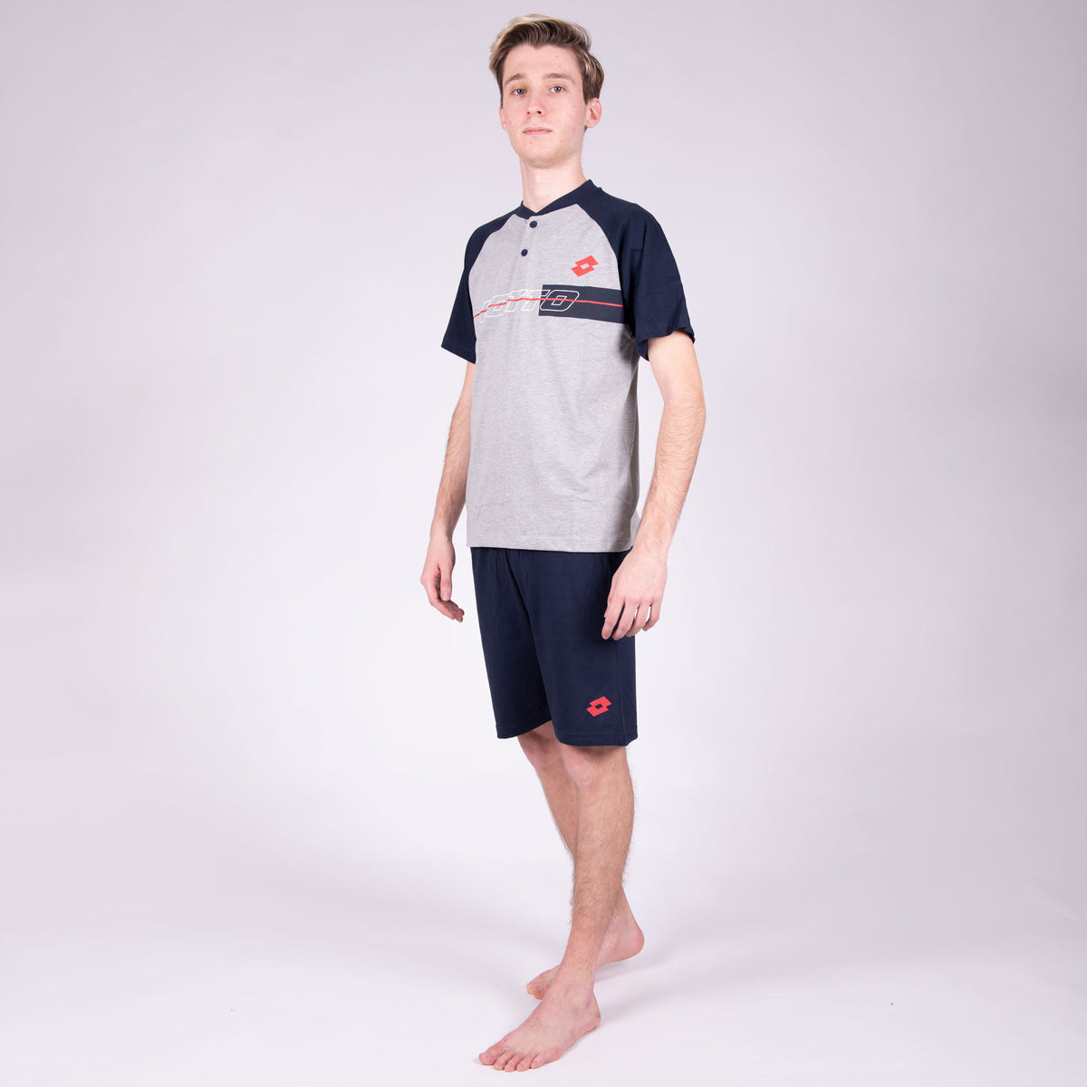 Pigiama uomo Lotto LP5076 cotone grigio melange