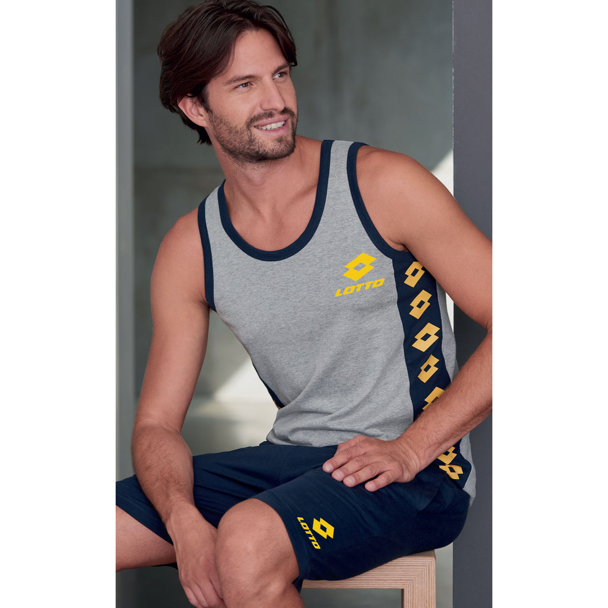 Pigiama uomo Lotto LP5090 spalla larga in cotone