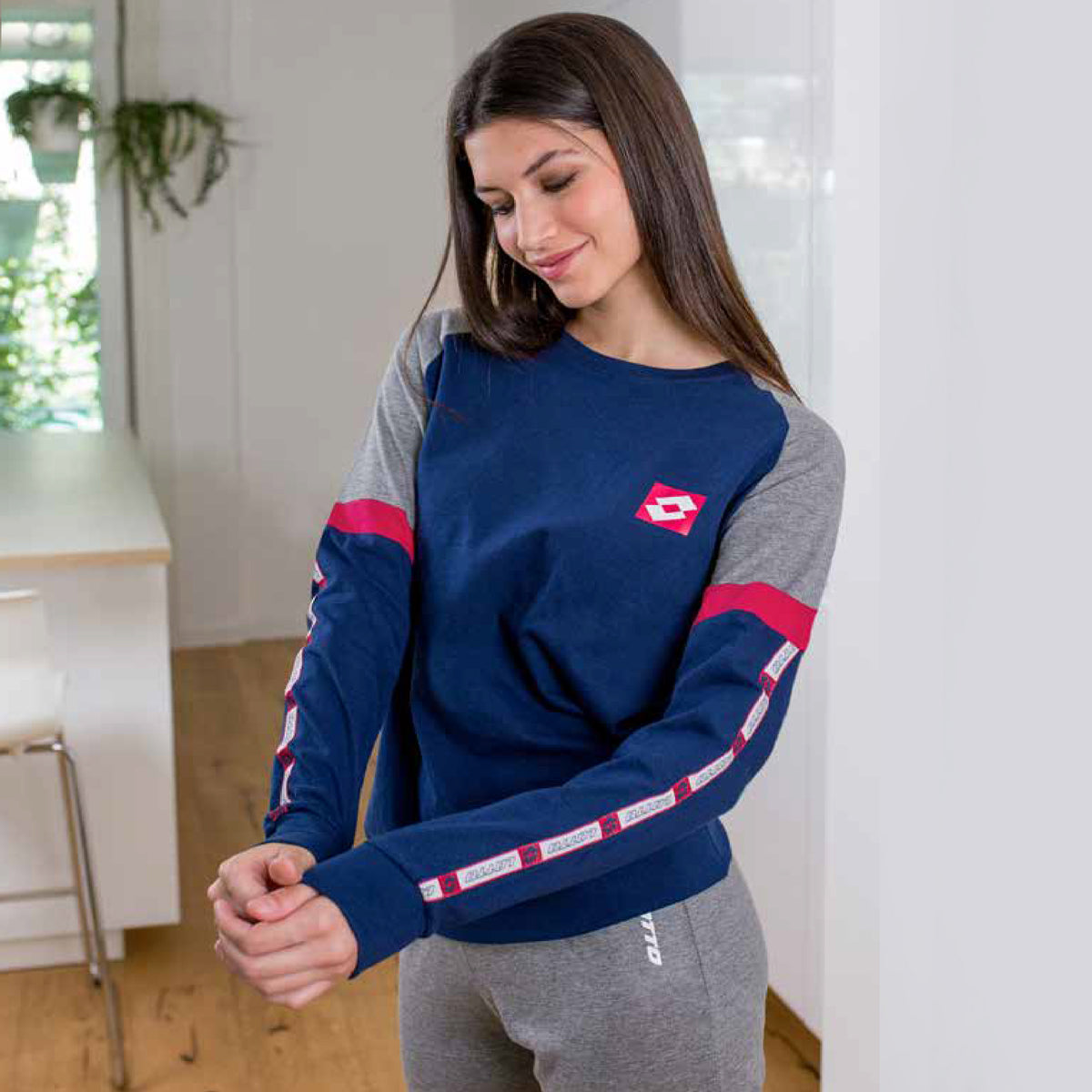 Pigiama donna Lotto LP5134 sportivo cotone blu grigio