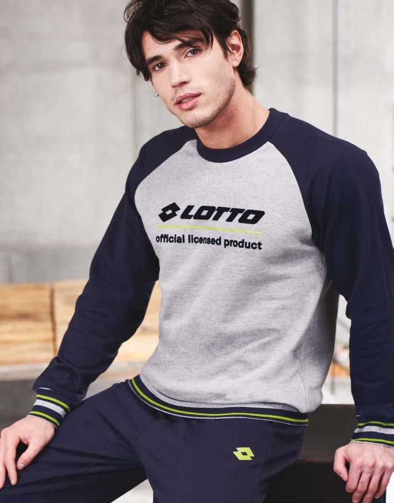 Pigiama uomo Lotto lp6035 invernale in cotone felpato grigio