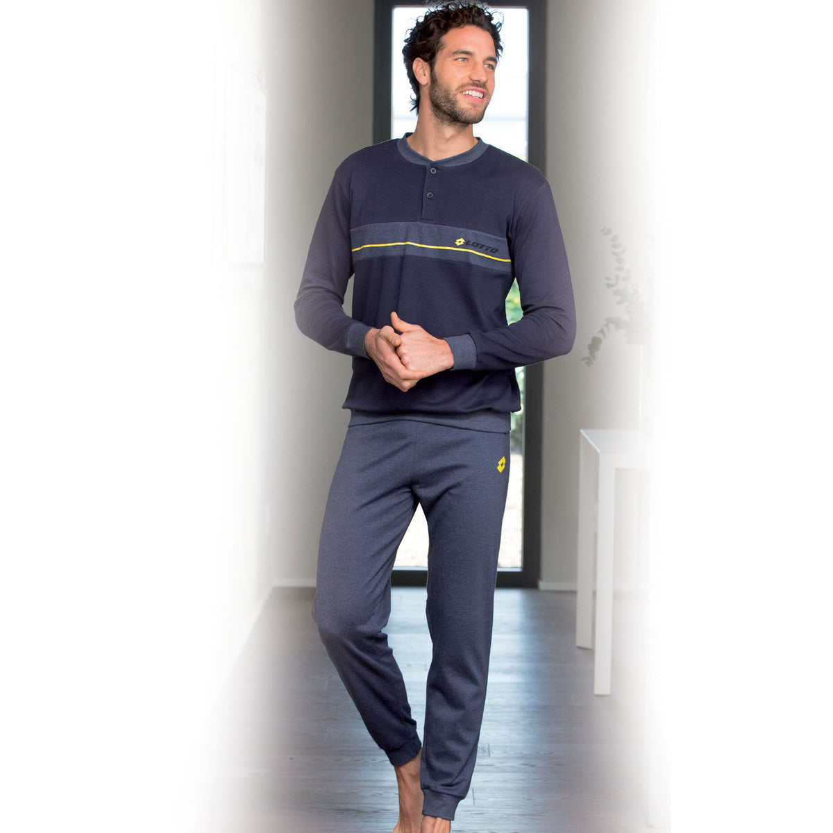Pigiama uomo Lotto LP6039 caldo cotone blu