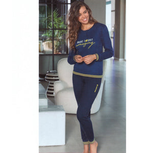 Pigiama donna Lotto LP6062 caldo cotone denim