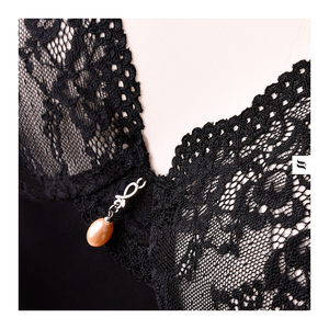 Completino intimo sexy perizoma + reggiseno Obsessive Luvae sexy pizzo nero 2 pz.