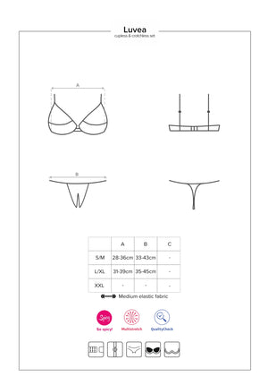Sexy completino Obsessive Luvae Cupless Set Nero
