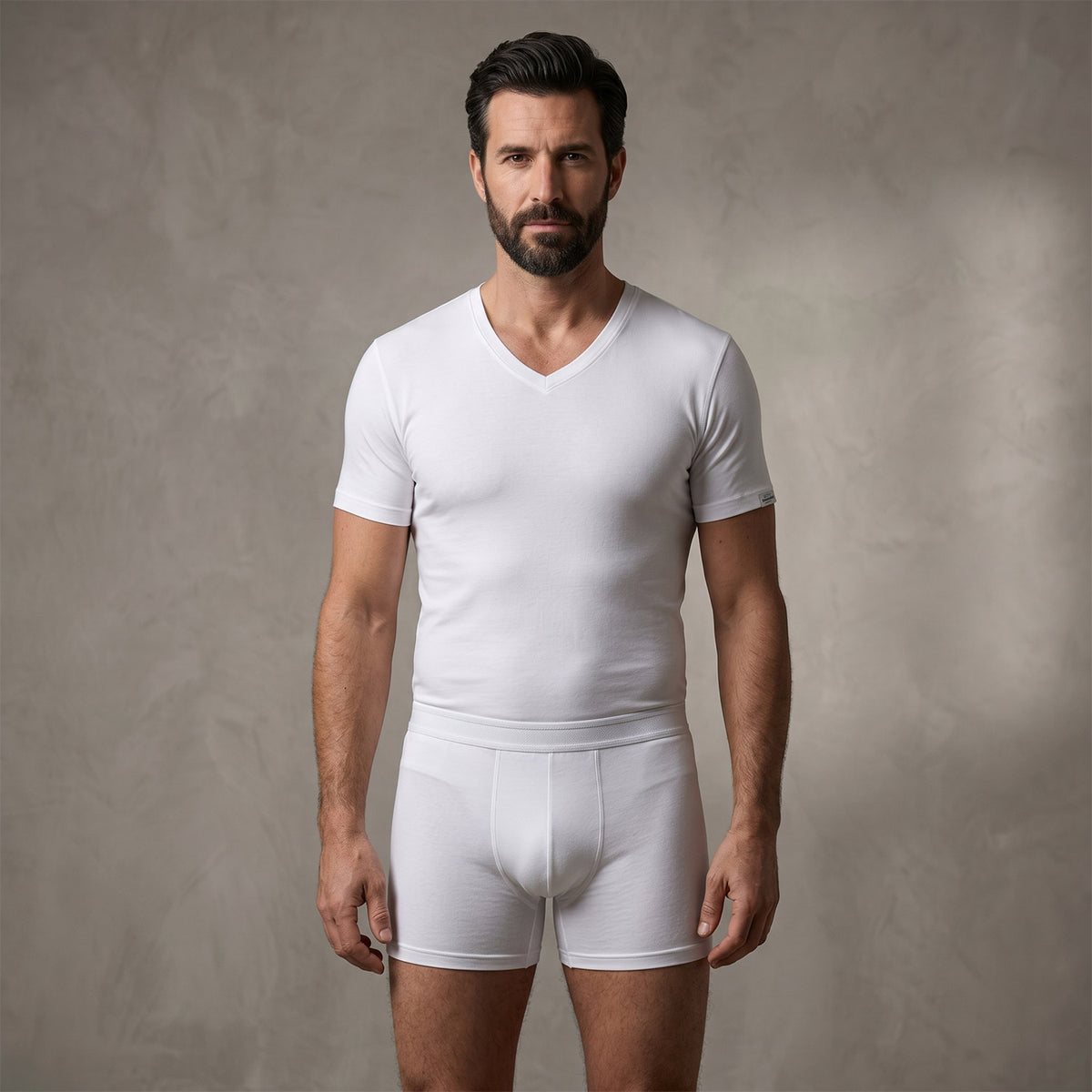 Maglia da uomo a punta mezza manica Pierre Cardin pcu101 in cotone bi-elastico