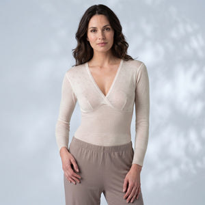 Maglia intima donna Liabel 016766 incrocio manica lunga 80% lana
