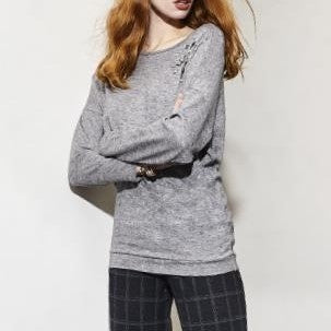 Maglia maxi donna Philippe Matignon Sens grigio
