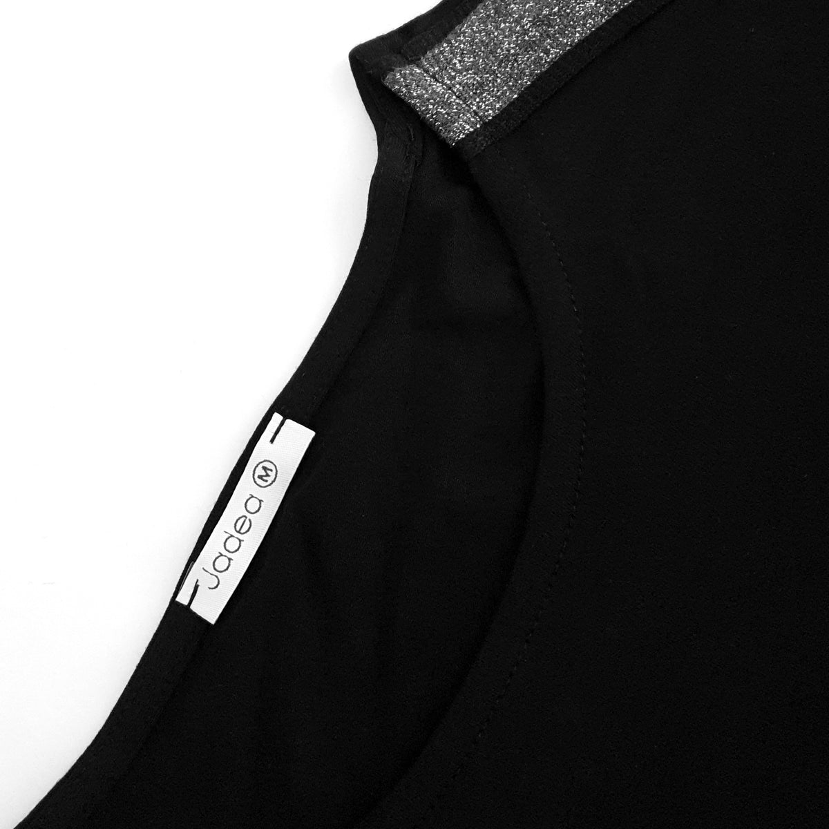 Maglia moda Jadea 4462 girocollo manica lunga nero argento