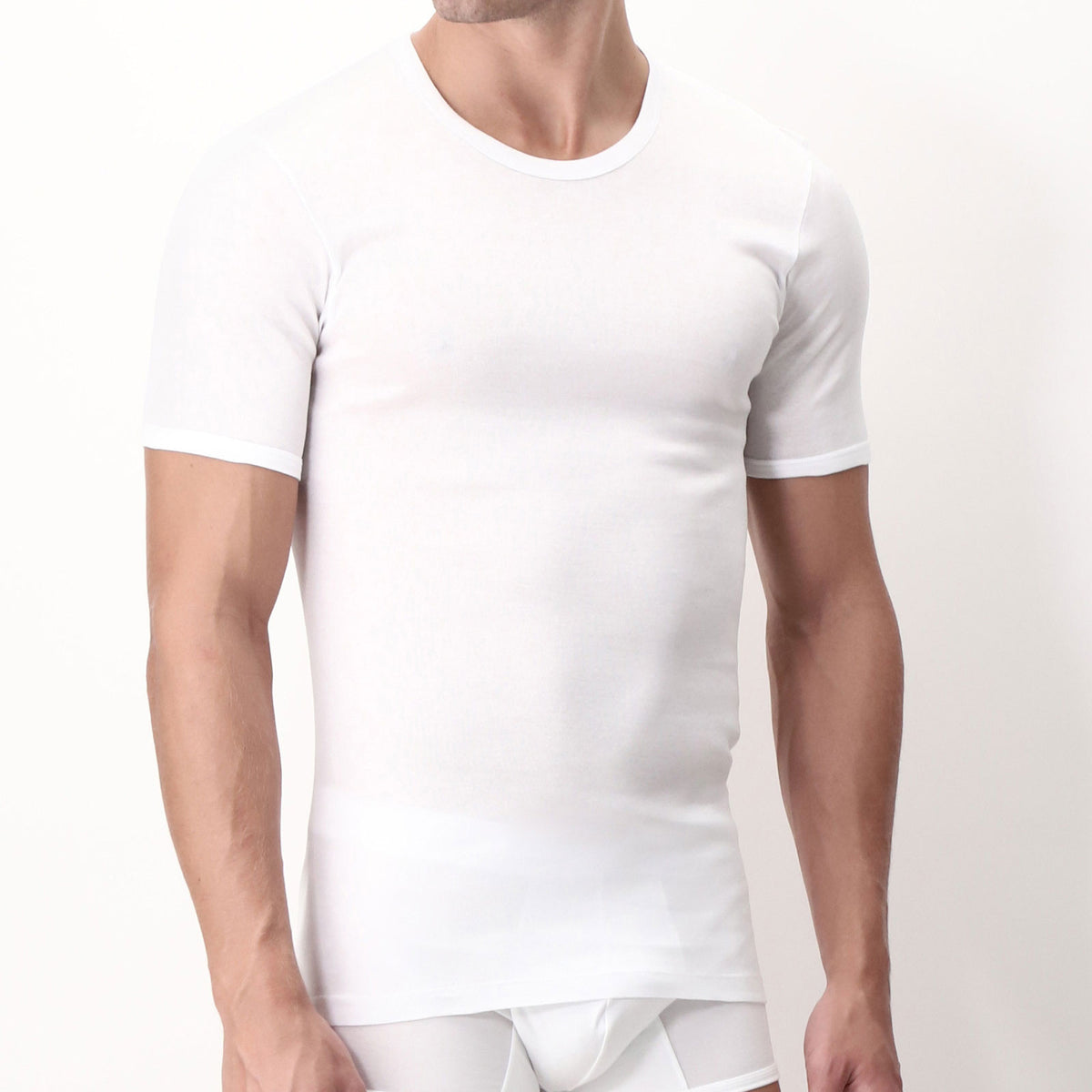 Maglia intima uomo Perofil filo di scozia girocollo mezza manica