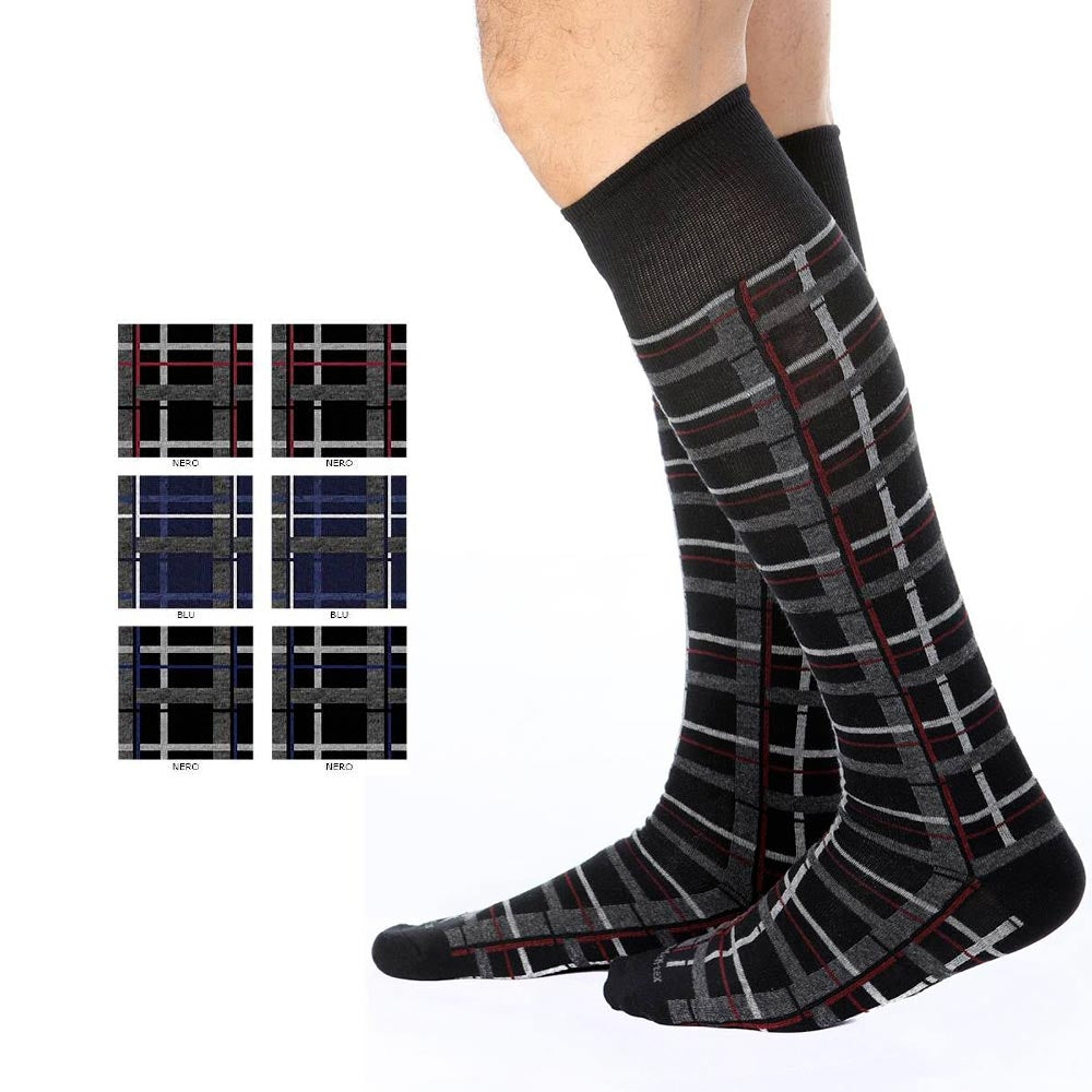 Calze uomo Meritex 1206 tartan caldo cotone scozzese 6 paia