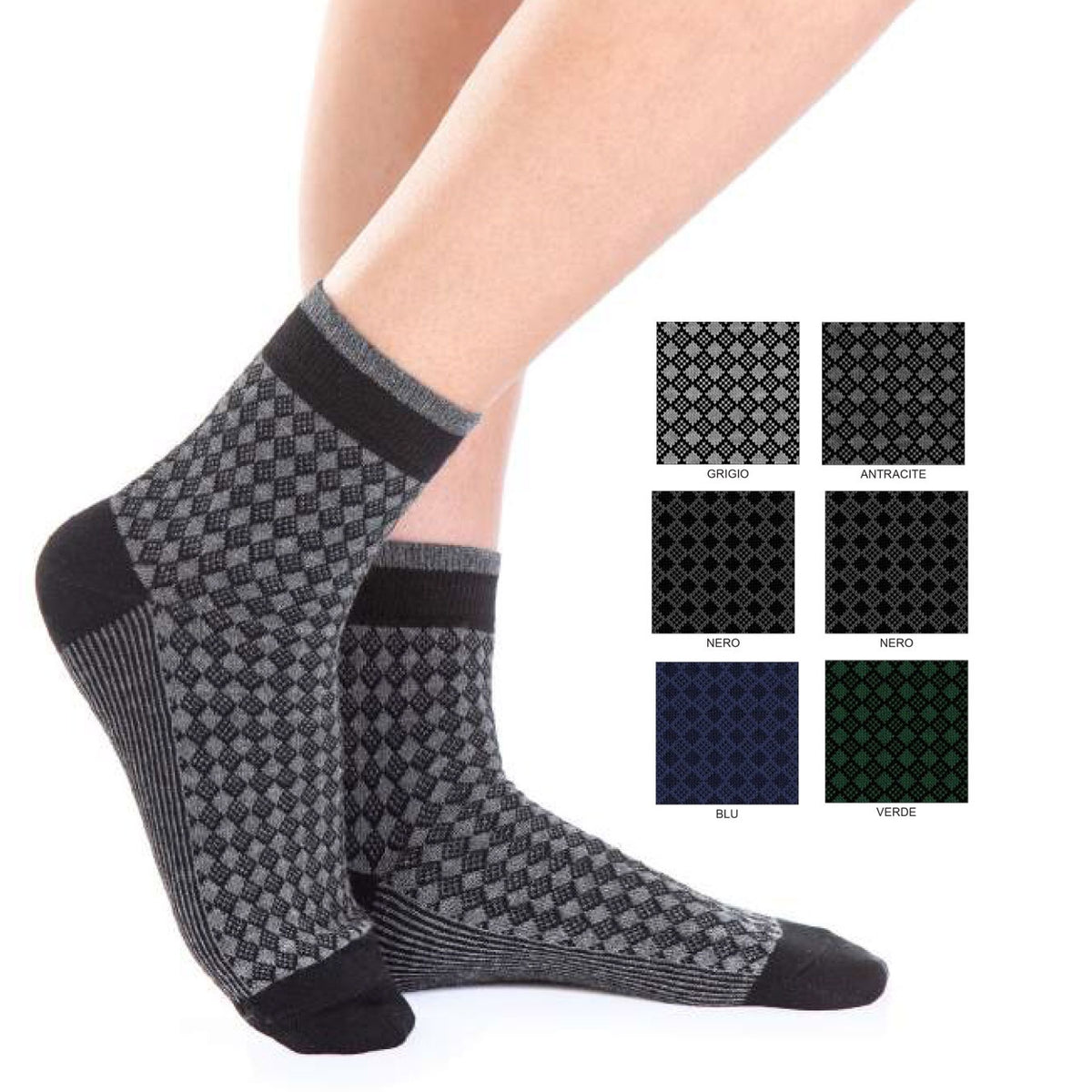 Calze corte donna invernali Meritex 3551 caldo cotone 6 paia var. B