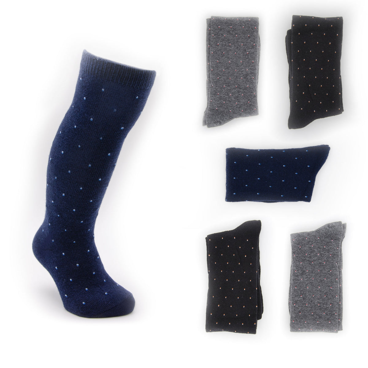 Calze lunghe bimbo invernale Meritex 4010 pois caldo cotone 6 paia