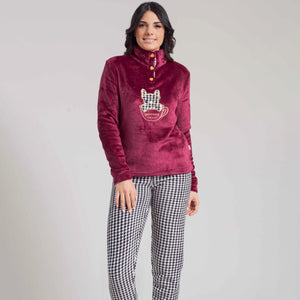 Pigiama donna Irge MI1942 pile coral pied de poule