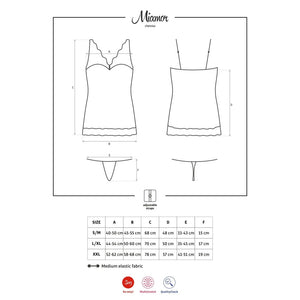 Sexy sottoveste + perizoma Obsessive miamor chemise e thong