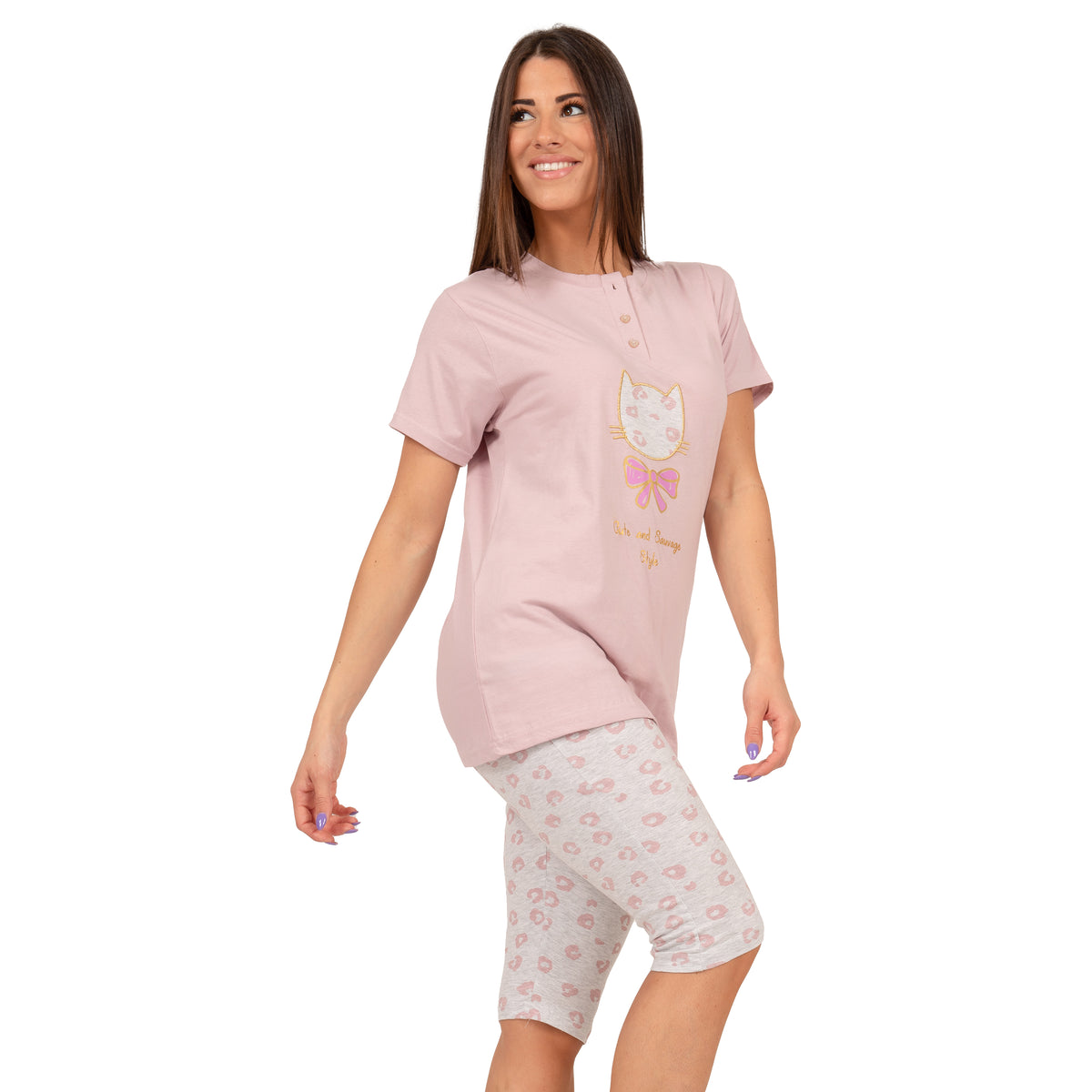 Pigiama donna estivo manica corta + pinocchietto Irge MIC2040