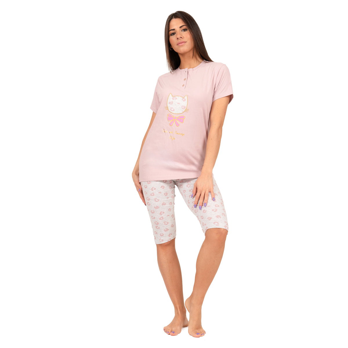 Pigiama donna estivo manica corta + pinocchietto Irge MIC2040