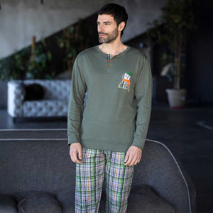 Pigiama uomo caldo cotone tartan Irge MII2469