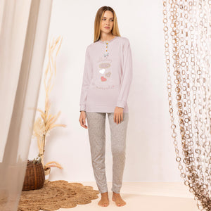 Pigiama Donna 100% cotone fantasia leopardato Completo MIL2301/CDML205 Irge