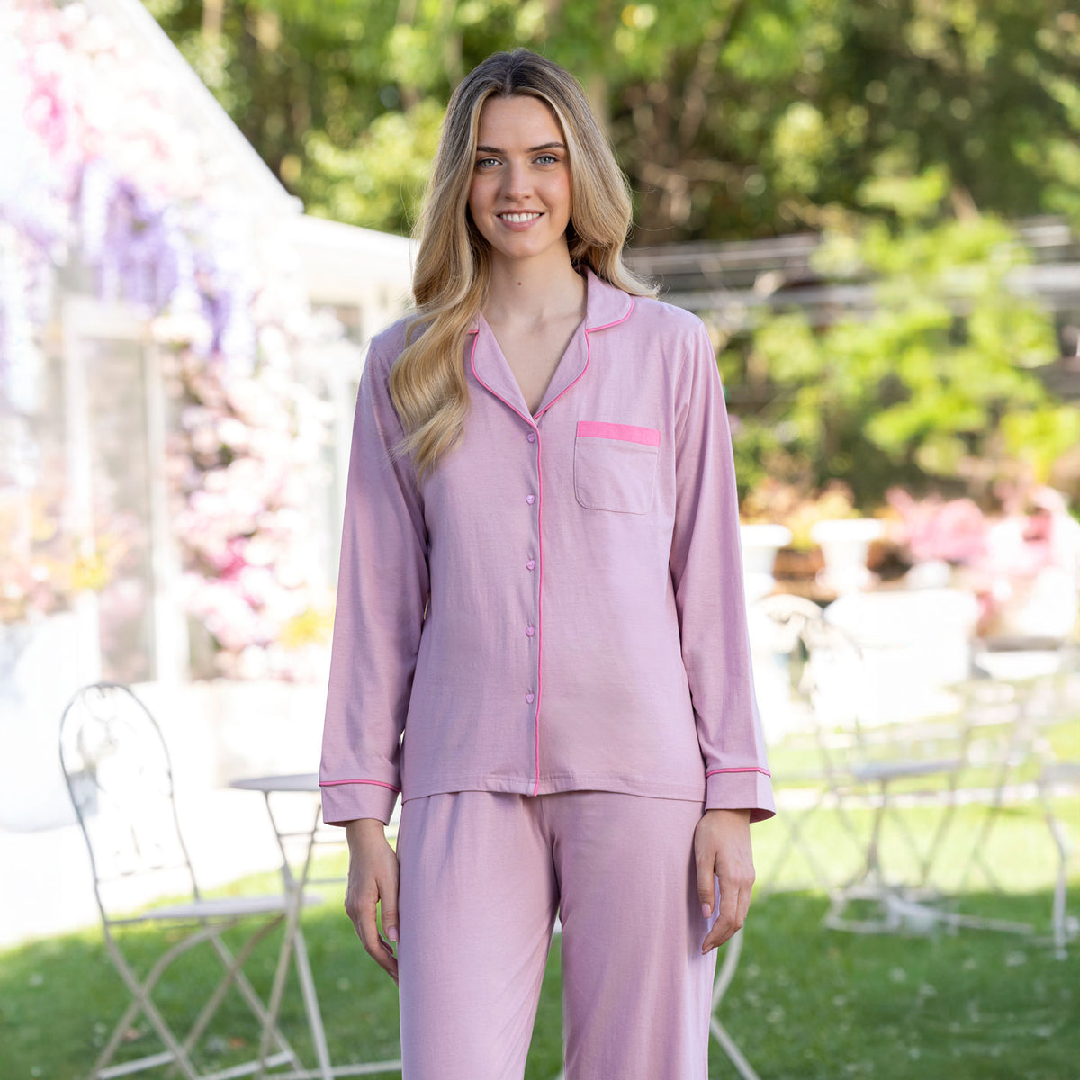 Pigiama donna maglia aperta cotone leggero Irge MIL2637