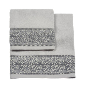 Vingi set asciugamani viso + ospite Mimosa grigio