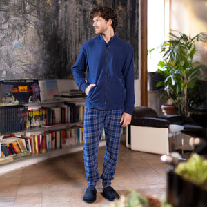 Pigiama Uomo giacca e pantalone a fantasia in pile IRGE MIP2206