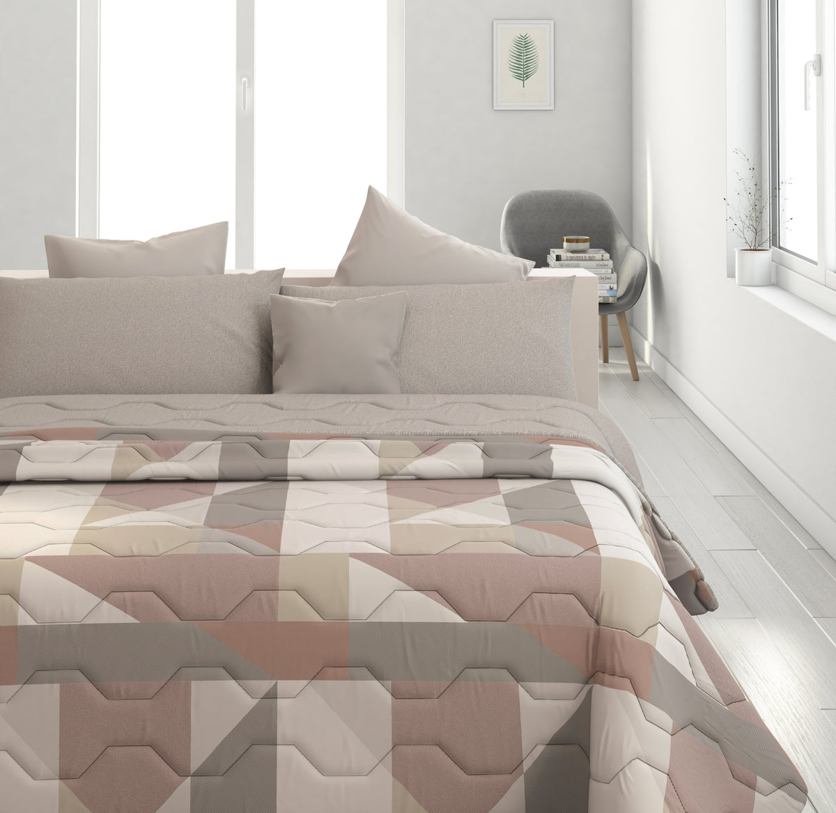 Trapuntino primaverile Irge beige double face