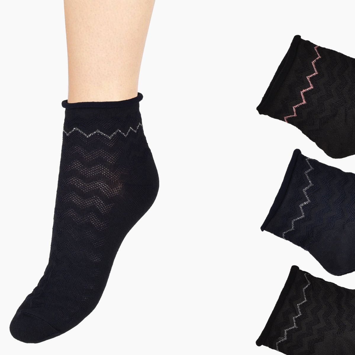 Calzini donna senza elastico charro Monia 69 var A lavorate cotone 3 paia