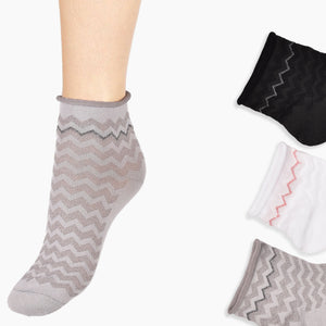 Calzini donna senza elastico charro Monia 69 var B lavorate cotone 3 paia