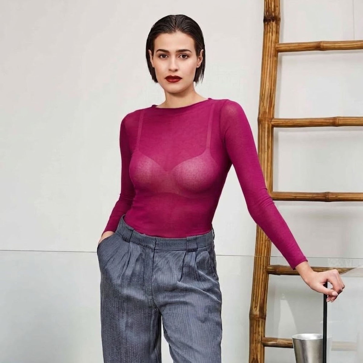 Maglia in Cashmere con Scollo Leggermente a Barca MySublyme 1412