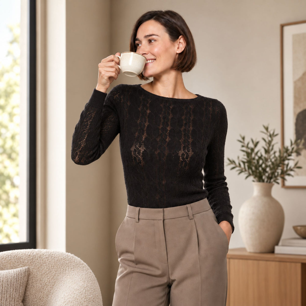 Maglia donna manica lunga cashmere Mysublime 1469