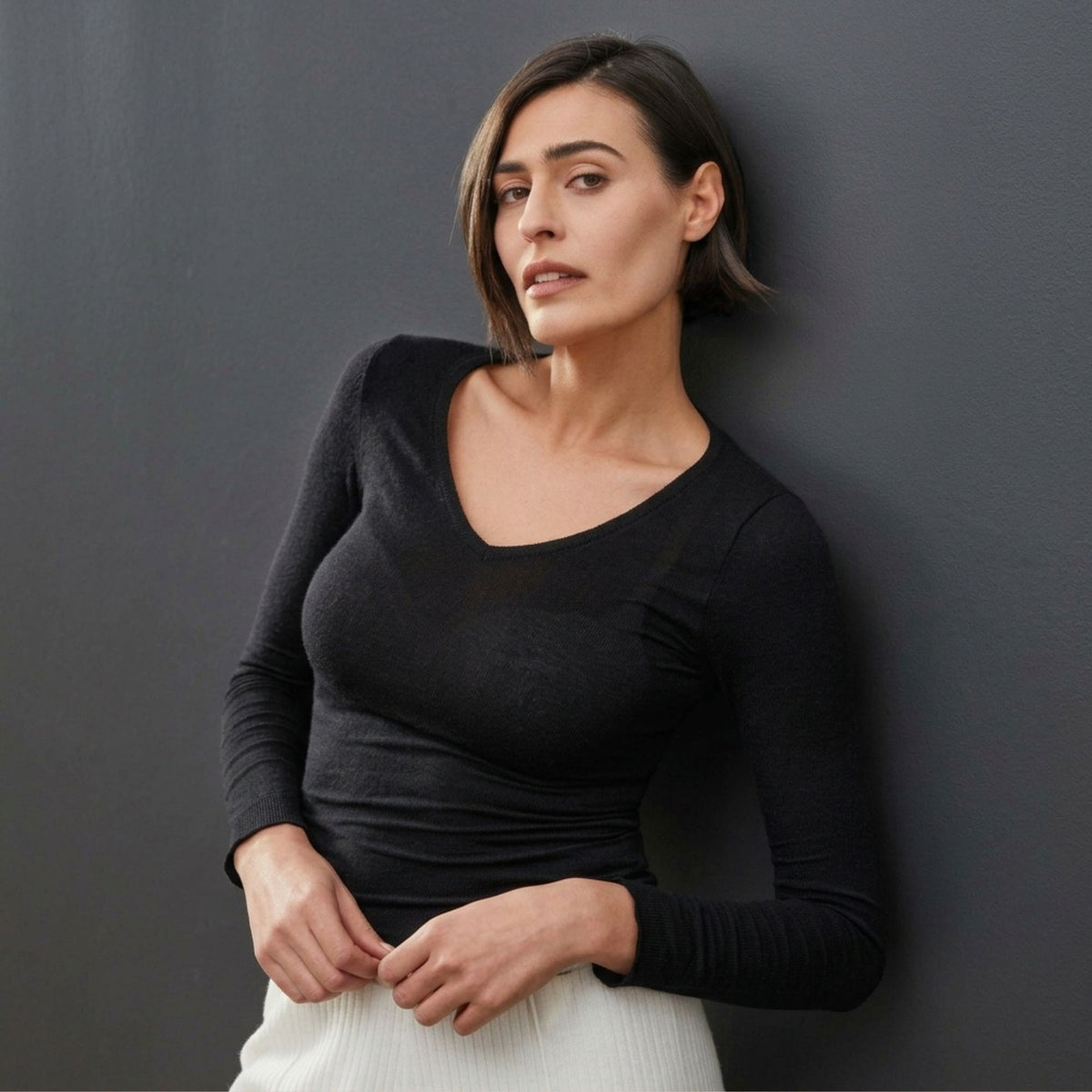 Maglia donna cashmere a punta Mysublime 1466