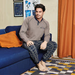 Pigiama uomo in caldo cotone con pantalone a fantasia Navigare 141712