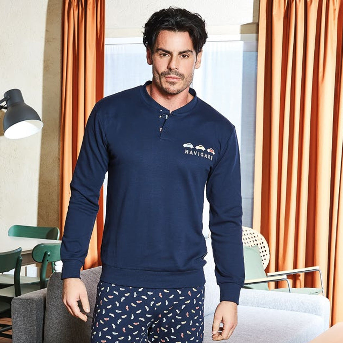 Pigiama uomo caldo cotone Navigare automobile 141753