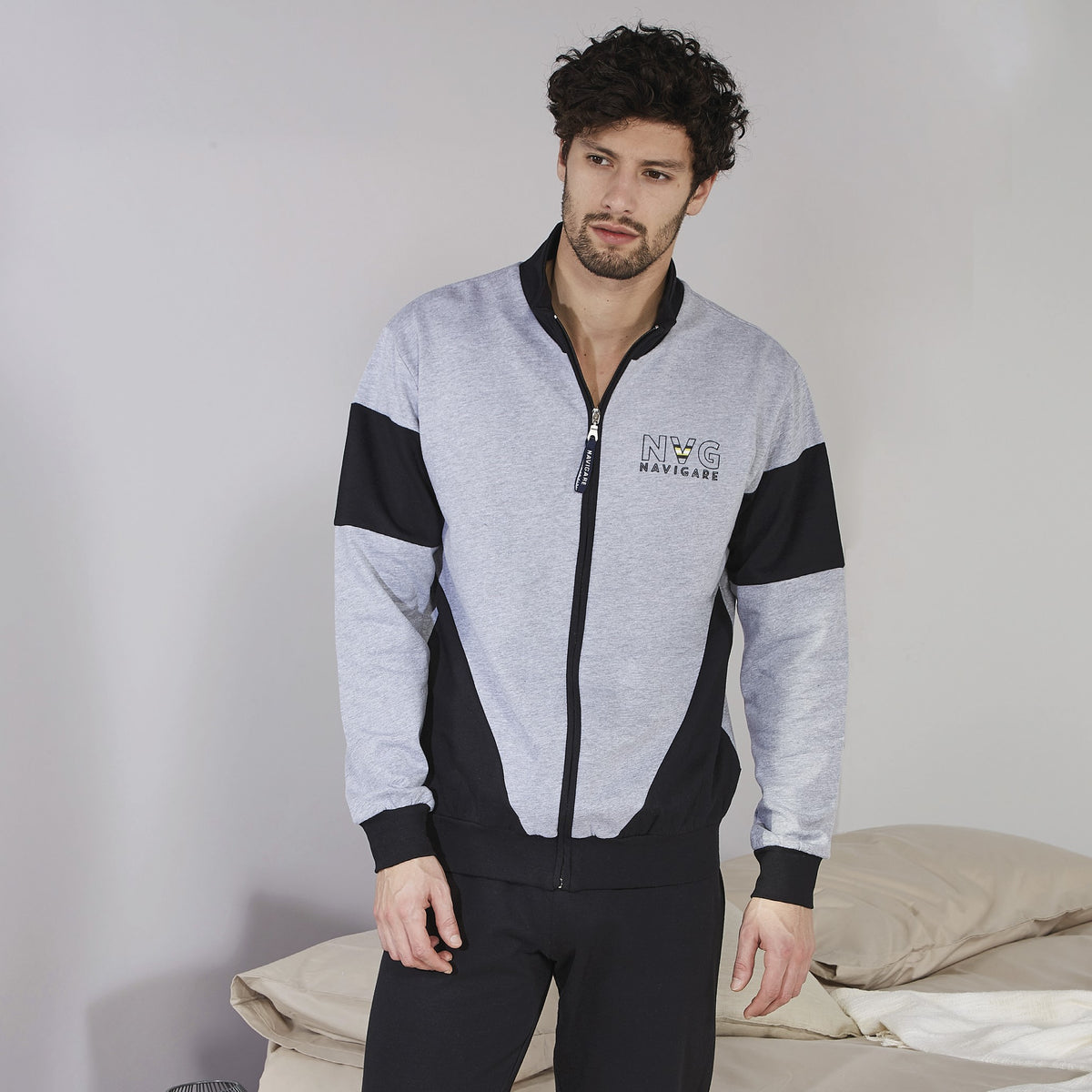 Pigiama uomo Navigare B2141372 caldo cotone maglia XL pantalone XXL