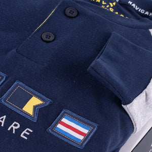 Pigiama uomo Navigare caldo cotone invernale 2141225 navy