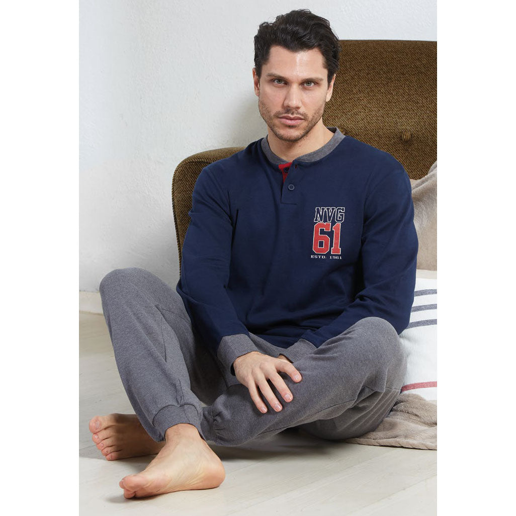 Pigiama Uomo Navigare 2141236 caldo cotone navy