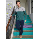 Pigiama Uomo pile Navigare 2141264 invernale bicolore grigio