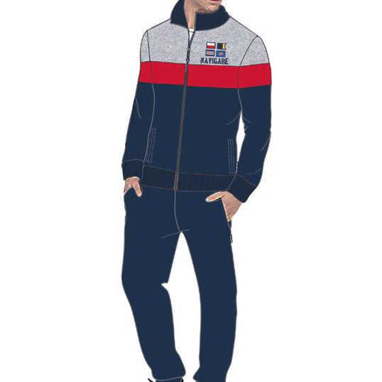 Tuta uomo Navigare B228327 aperta con zip cotone felpato caldo