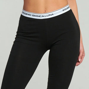 Leggings donna capri sportivo Biancaluna kl431 cotone elasticizzato