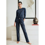 Pigiama donna Jadea 5131 fantasia quadri caldo cotone flanella denim