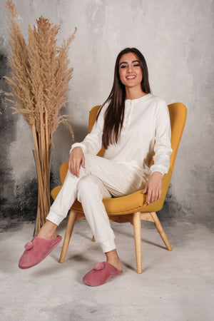 Pigiama donna invernale calibrato Biancaluna 23D20610 caldo cotone