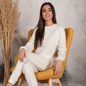 Pigiama donna invernale calibrato Biancaluna 23D20610 caldo cotone