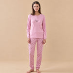 Pigiama donna caldo cotone con fiocchetti Noidinotte FA9733