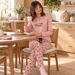 Pigiama donna in caldo cotone fiocchetti Noidinotte FA9739