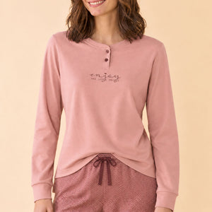 Pigiama donna in caldo cotone scollo serafino Noidinotte FA9883 / FA9885