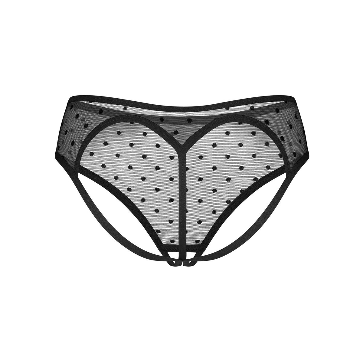 Slip vita alta a pois cavallo aperto con laccetti Obsessive Nuites