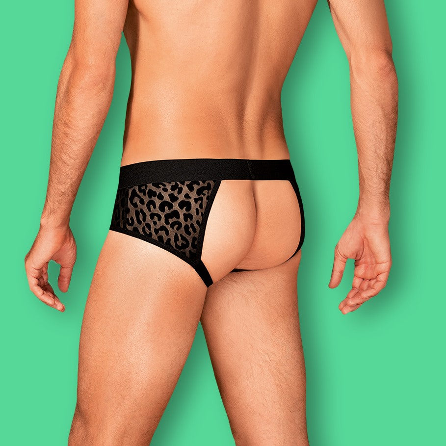 Intimo sexy maschile slip uomo aperto Azmeron jockstrap stampa animalier