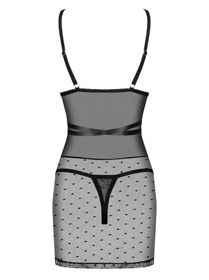 Sottoveste e perizoma Obsessive Bowessa chemise & thong raso